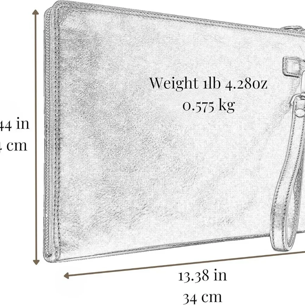 Leather Clutch for Men Organizer Wrist Bag Briefcase Handmade in Italy